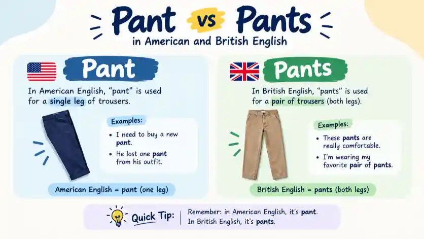 Pant vs Pants in American and British English