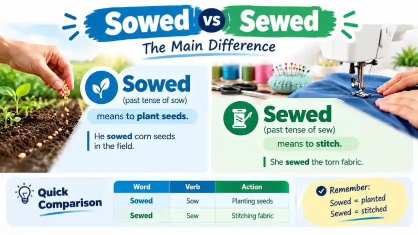 Sowed vs Sewed: The Main Difference