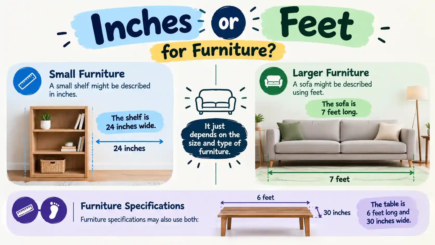 Inches or Feet for Furniture