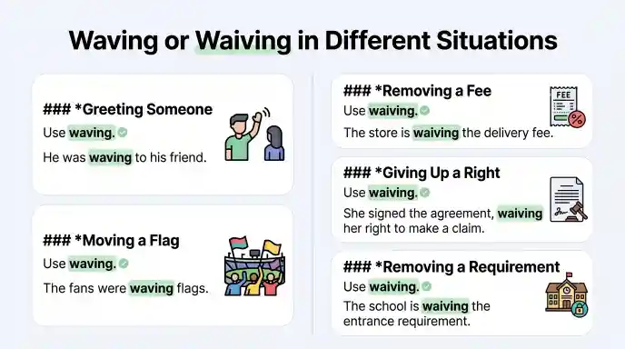 Waving or Waiving in Different Situations